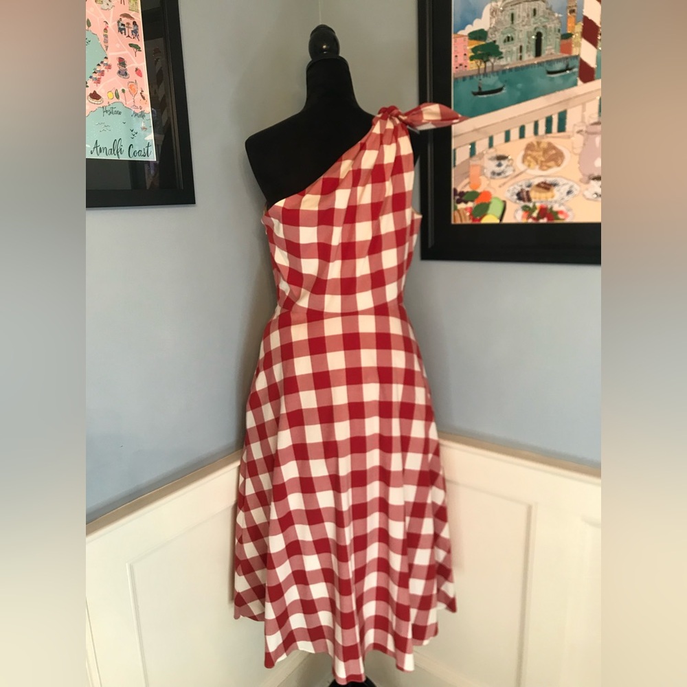 Kate Spade New York NWT Red and White Gingham Lava Falls Midi Dress Sz 14 - Picture 10 of 15